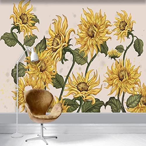 XLMING Handgemalte Sonnenblume 3D Tapete Home Dekoration Wohnzimmer Sofa Schlafzimmer Tv Hintergrund Wand-400cm×280cm