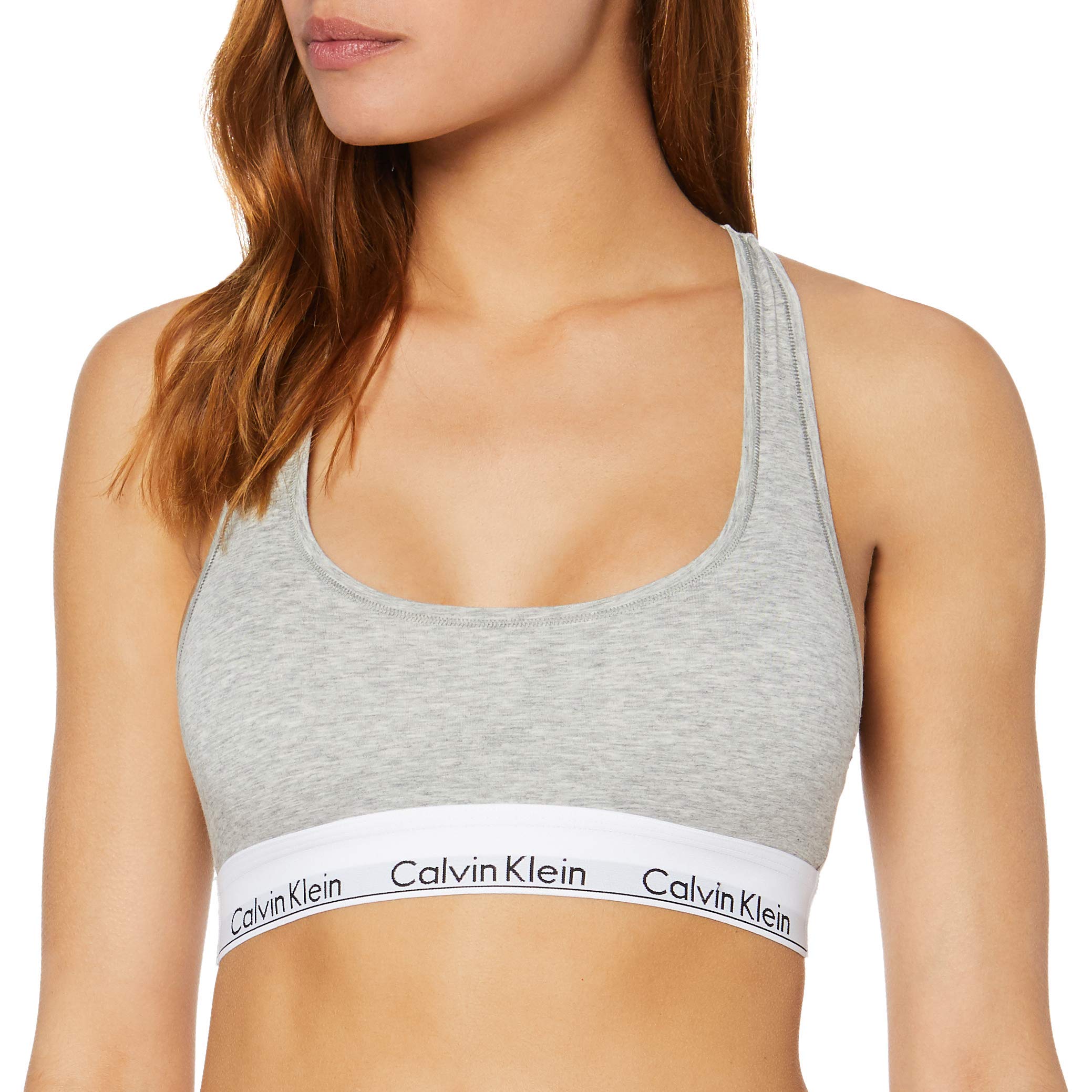 Calvin Klein Damen BH Bralette Bügellos mit Stretch, Grau (Grey Heather), S