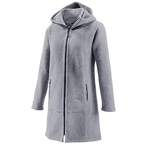 Mufflon Damen Wollmantel Rika,Farbe: fog, Größe: L