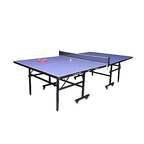 TechFit Tavolo da Ping Pong per Interni - Dimensioni tornei, Robusto Pannello in Resina melaminica da 4mm con Strato Protettivo AntiGraffio,Pieghevole