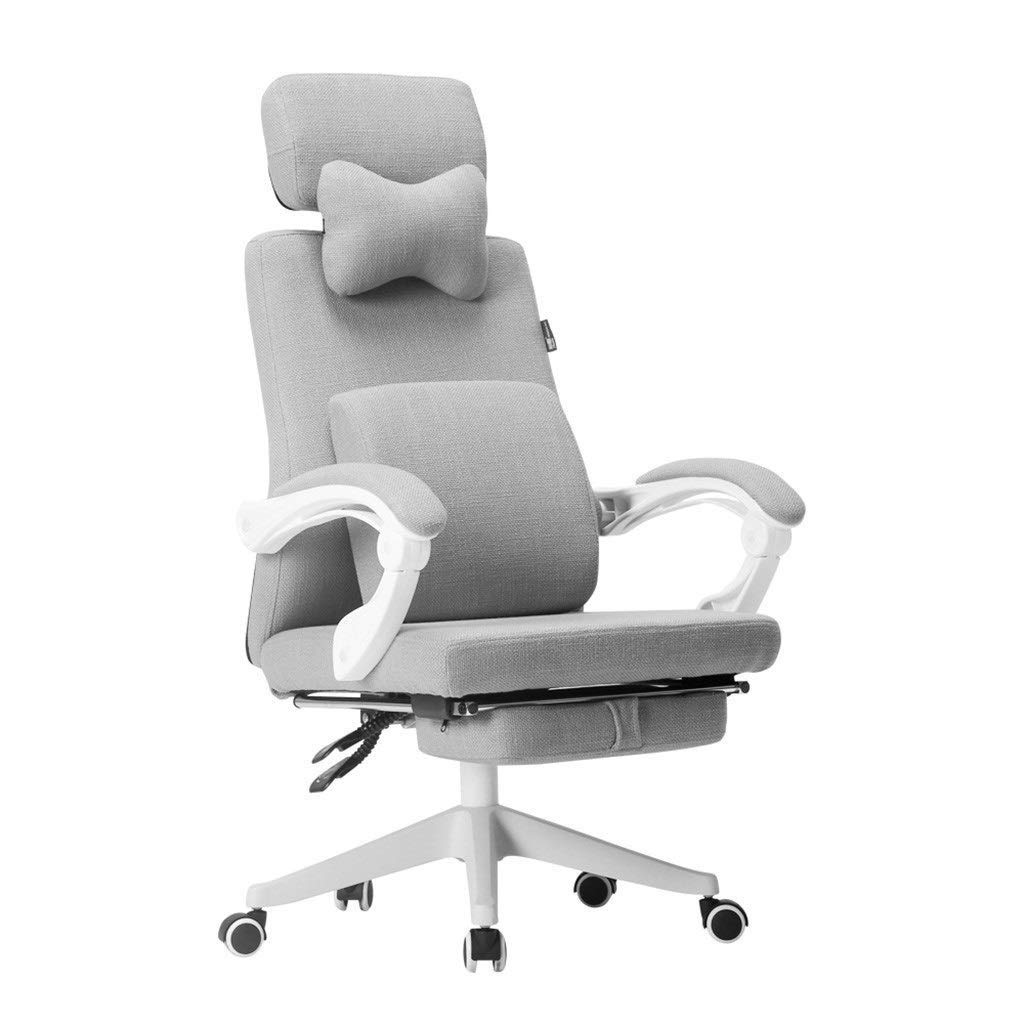 QYZUJIKL Bürostuhl Racing Chair Liegender drehbarer Gaming-Stuhl PU-Sitz Bürosessel mit Fußstütze