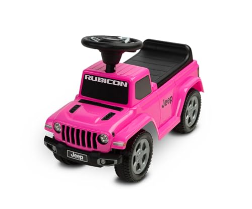 TOYZ JEEP RUBICON - Off-Road Buggy mit Jeep-Lizenz - Interaktives Lenkrad - Realistische Geräusche - Für Kinder von 12-36 Monaten - 61x28x42 cm - Rosa