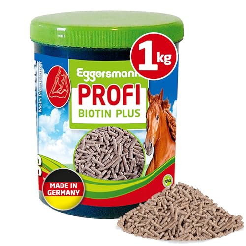Eggersmann Profi Biotin Plus – Ergänzungsfuttermittel für Pferde – Unterstützung für stabile Hufe und Haare – 1 kg Dose