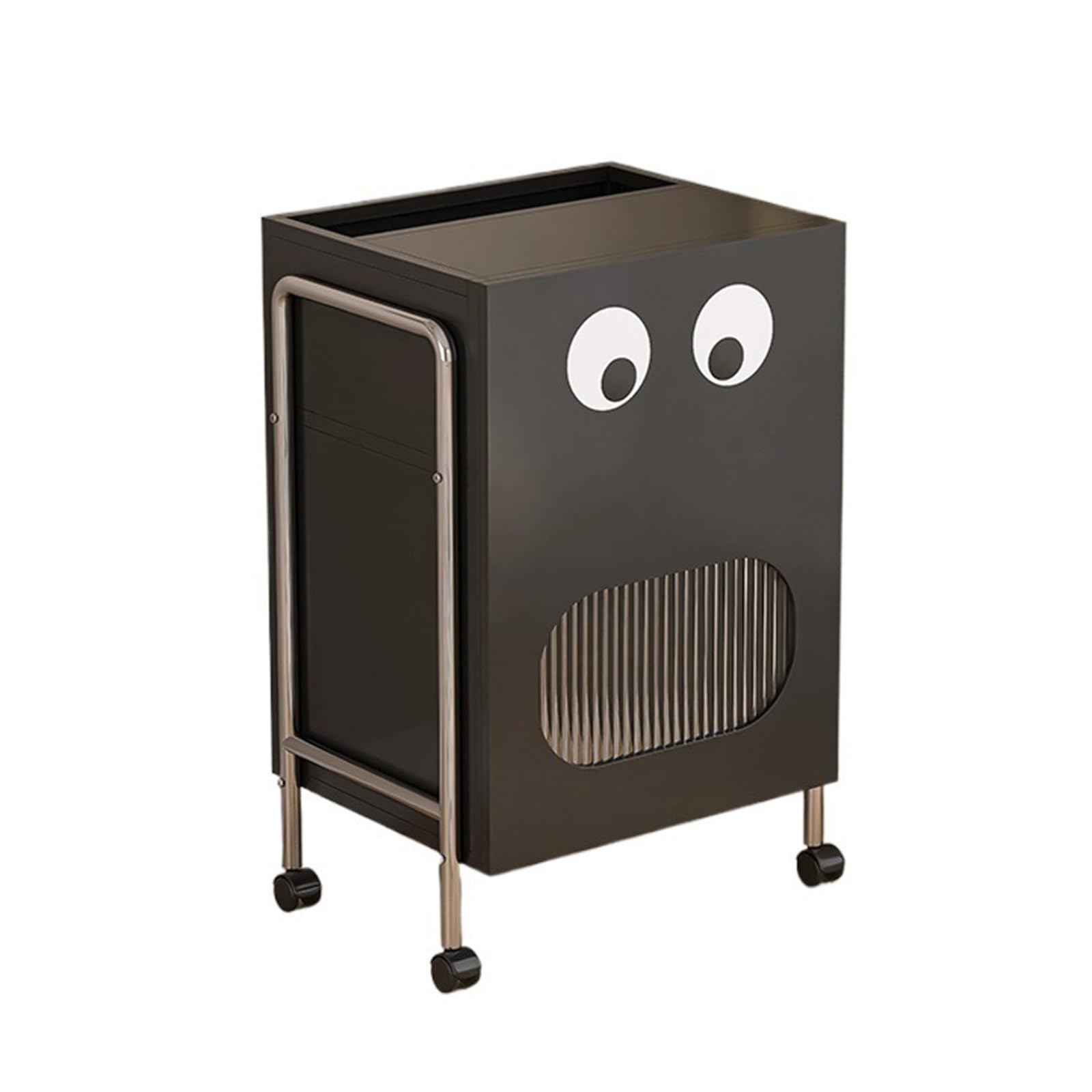 FUHAI-666 Kehrroboter Organizer Kehrroboter Regal Lagerschrank Beistelltisch mit Rollen Sideboard(Schwarz)