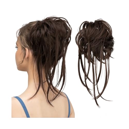 Haarteile Haarknoten Tägliches synthetisches elastisches lockiges unordentliches Brötchen Haarteile Scrunchie Schwarz Blond Braun Natürliches Kunsthaar Chignon Band Hochsteckfrisur Donut Brötchen Haar