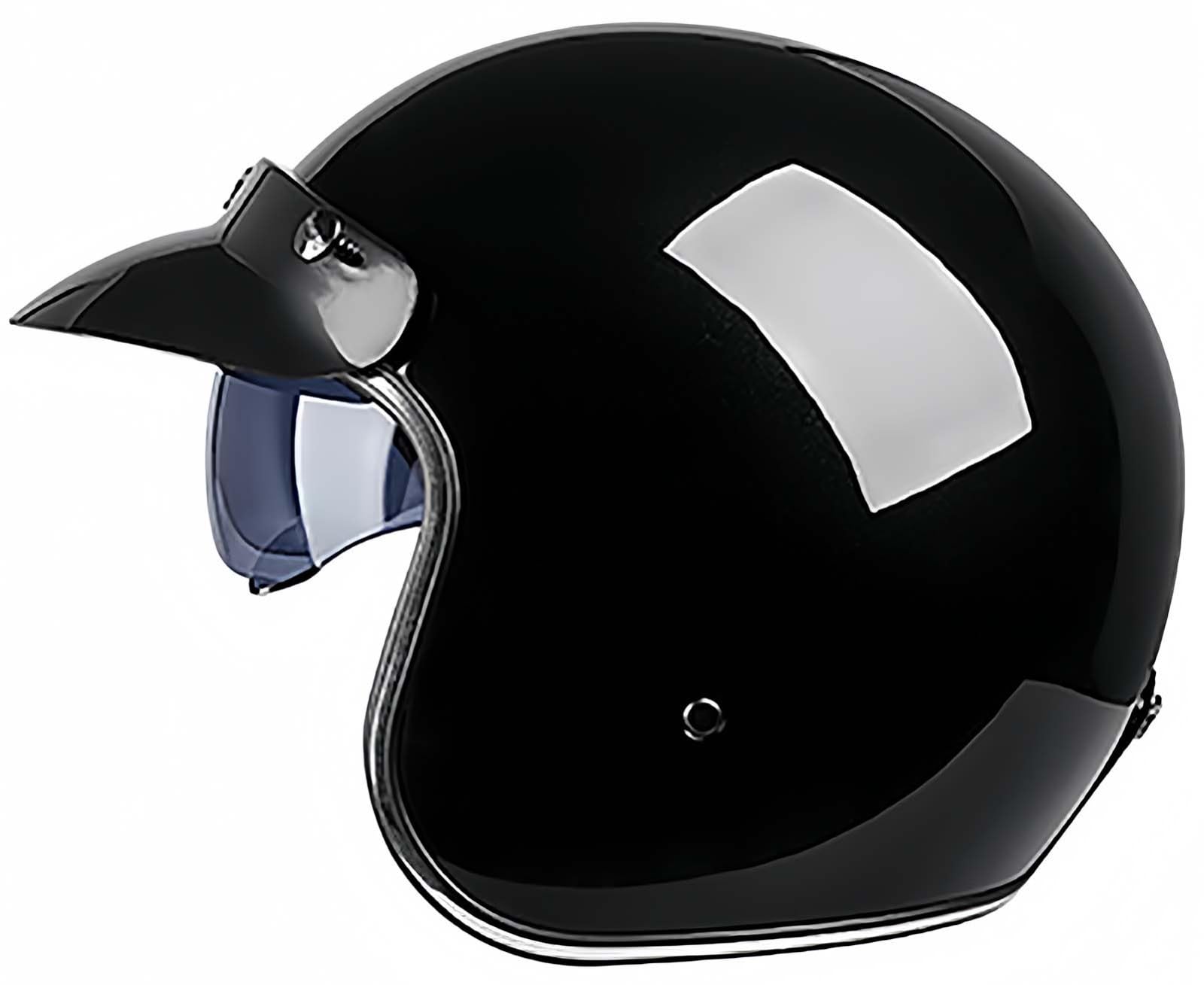 Retro-Halbhelm Mit Offenem Gesicht Und Visier, 3/4-Jethelm Leichter Motorradhelm Für Männer Und Frauen, ECE-Geprüfter Halbhelm Für Erwachsene E,XXL61-62CM