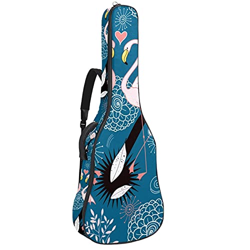 Anfänger Akustikgitarre Bundle Full Size Fichtendecke Cutaway Akustikgitarre Tasche, Lover Couple Flamingo Floral