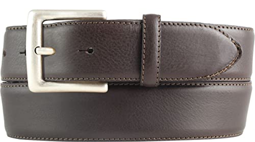 BELTINGER Hochwertiger Jeansgürtel aus Vollrindleder mit antiker Gürtelschließe 4,0 cm | Bombierter Ledergürtel Herren 40mm | Jeans-Gürtel made in Italy | Braun 125cm