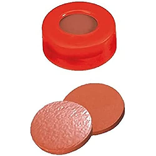 neochrom 7-0753 PE-Schnappringkappen, ND 11, 6 mm Loch, Septum 1.0 mm Naturkautschuk, Rot (100-er Pack)