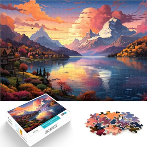 Puzzlespiele, farbenfrohe, wunderschöne Landschaftskunst, Puzzle 1000 Teile für Erwachsene, Holzpuzzle, tolle Geschenke für Weihnachten, 1000 Stück (50 x 75 cm)