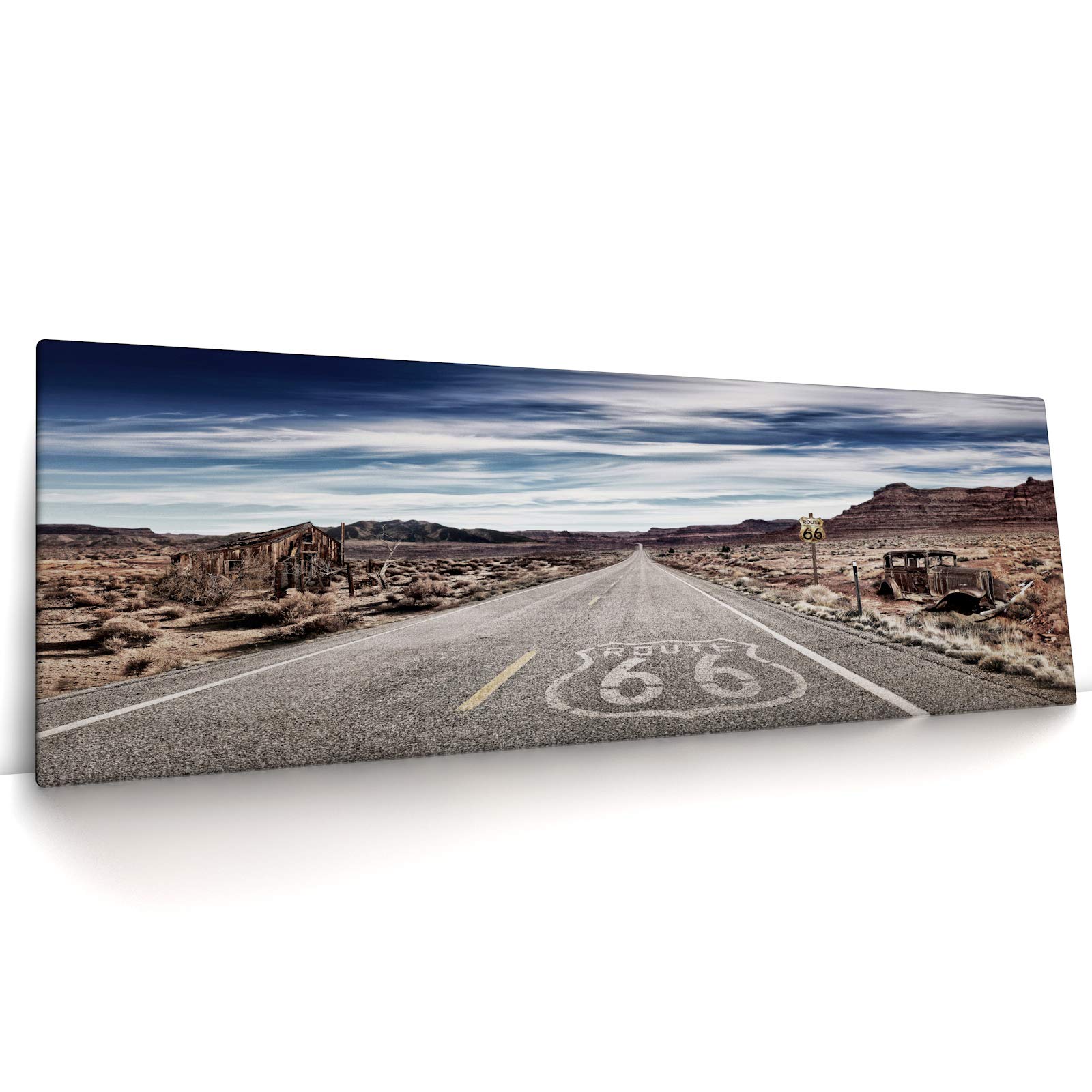 CanvasArts Route 66 - Leinwandbild (150 x 60 cm, Leinwand auf Keilrahmen)