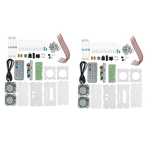 Kiudduy 2X Bluetooth Lautsprecher DIY Kit USB Mini Hause Stereo Sound Verstärker DIY Kits mit LED Blinken Licht Löten Projekt