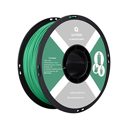 QIDI TECH PLA Filament 1.75mm, 3D Printer Filament Bundle, 1 KG Spool (2.2lbs), 3D Printing Filament Fit Most FDM 3D Printers, Green