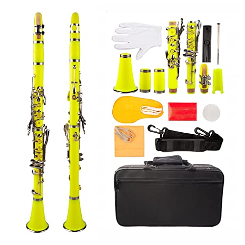 Klarinetten Klarinette BB. ABS B. Flache Klarinette Set Acht Farboption Standard Klarinette (Color : Yellow)