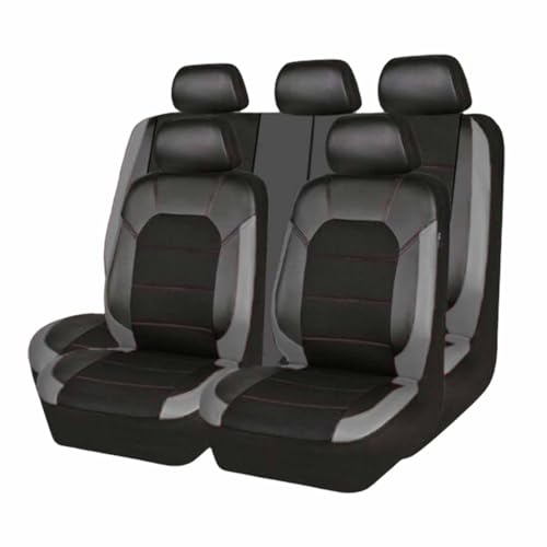 Auto-Sitzbezug Für Toyota RAV4 2003-2019, 9PCS Auto Leder Autositz Sitzschoner Wasserdicht Bequem Innenraum Zubehör,B/9pcs Set Black-Grey