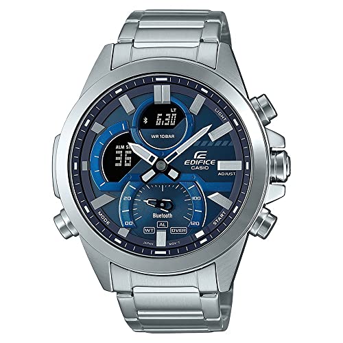 Edifice Herrenuhr Bluetooth Stahl/Blau Casio Blau