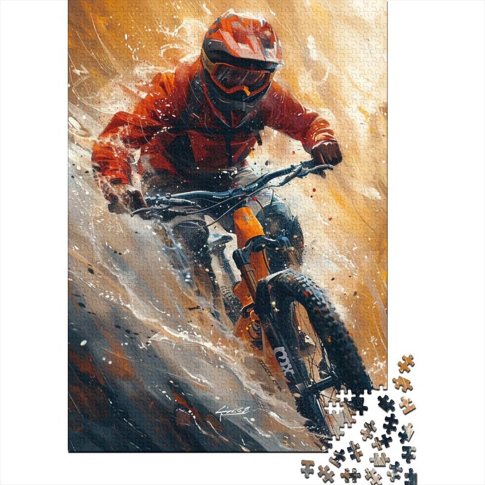 Mountainbike-Holzpuzzle für Erwachsene und Jugendliche, 500 große Teile, Holzpuzzle für Erwachsene, Teenager 20,47x14,96 Zoll