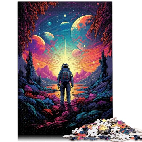 Puzzlespiel, farbenfroher, gutaussehender Fantasie-Astronaut für Erwachsene, 1000-teiliges Puzzle, Wanddekoration, einzigartige Geburtstags, 1000 Teile (50 x 75 cm)