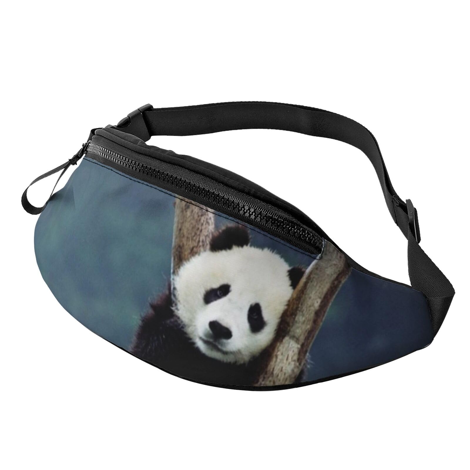 HSJFS Modische Hüfttasche mit tropischem Blumendruck, verstellbarer Gürtel, lässige Brusttasche, Panda, Einheitsgröße