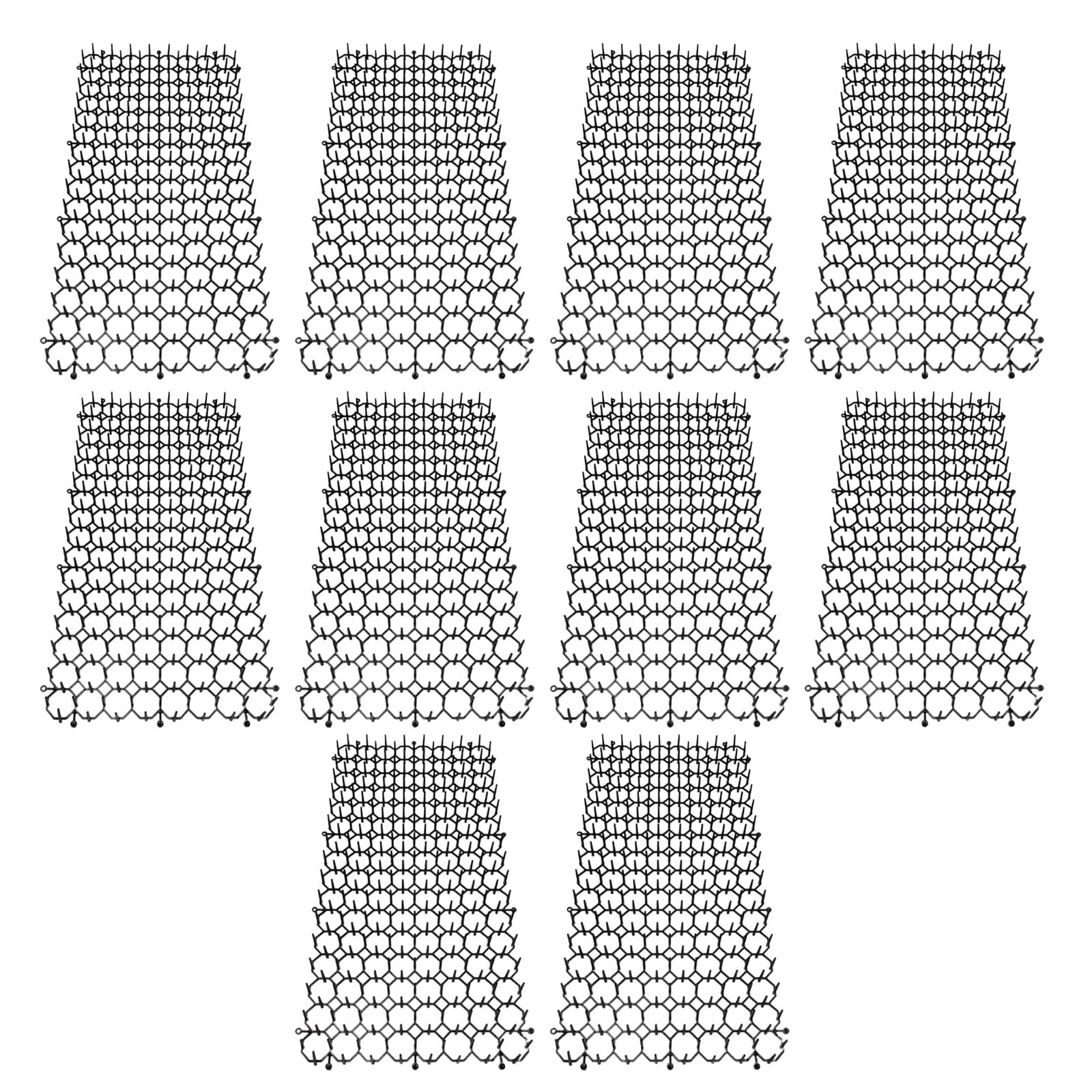 10 x Katzenmatten mit Stacheln, Stacheln, für Garten, Stachelstreifen für den Außenbereich, Zaunschutz