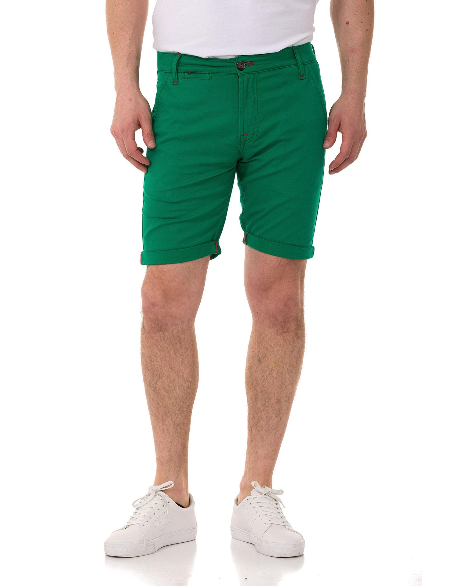 Cipo & Baxx Herren Shorts Chino Bermuda Kurzehose CK272 Grün W32