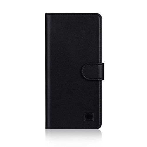 32nd Klassische Series - Lederhülle Case Cover für Samsung Galaxy Note 8, Echtleder Hülle Entwurf gemacht Mit Kartensteckplatz, Magnetisch und Standfuß - Schwarz