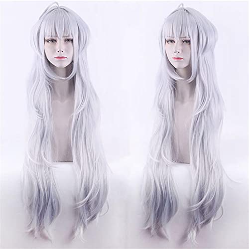 Anime cosplay perücke Anime Game Fate/Grand Order Apokrypha Fo. Merlin Mädchen Perücke Licht Silber Haar Cosplay Perücke Rollen Spiel Halloween Haar Synthese 100 cm