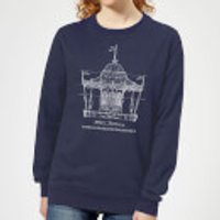 Mary Poppins Carousel Sketch Damen Weihnachtspullover - Navy Blau - XS - Marineblau