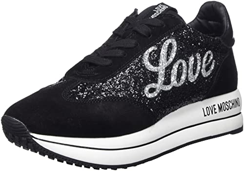 Love Moschino Damen SNEAKERD.RUN40 Glitter+CR+NAP+Nylon Gymnastikschuhe, Multicolor, 35 EU