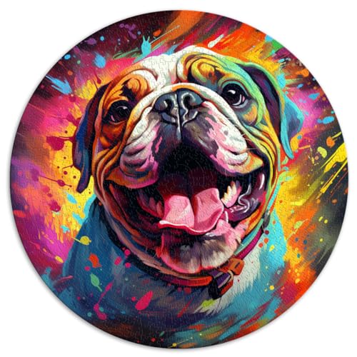 Puzzle „Der sanfte Bulldogge“ 1000 Teile für Erwachsene, Geschenke 26,5 x 26,5 Zoll, Puzzles, Geschenke, Familienspiel, Stressabbau, schwieriges Herausforderungspuzzle