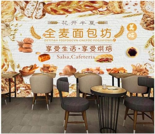 Vollkornbrot Weizen Ziegelmauer 3D Tapete Poster Restaurant Schlafzimmer Wohnzimmer Sofa TV Dekorative Wand-150cm×105cm