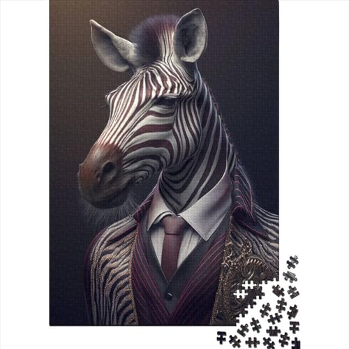 Fantasy-Puzzle mit Zebra-Kostüm, 1000 Teile, für Erwachsene, Holzpuzzle, Puzzle für Erwachsene, Teenager, Puzzle für Erwachsene (75 x 40 cm)