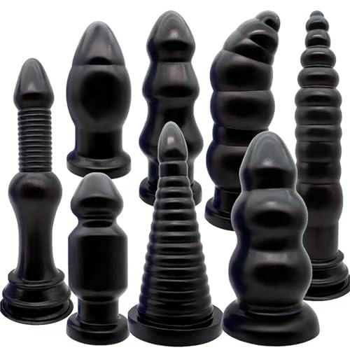 ATTAWA 8 Stile Analdildo Schwerlast Glatt Analplug S/M/L 3 Größen Butt Plug Super Weicher Dildo mit Starkem Saugnapf Penis G-Punkt Stimulator Masturbator Sexspielzeug für Frauen Männer,Blau,7