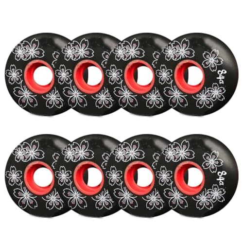 BFVAKBKYT Rollschuh-Räder, Ersatz-Skate-Rollen, Skateboard-Rollen, 8er-Pack, Inline-Rollschuh-Rollen for den Innenbereich, 84A(Black,72mm)