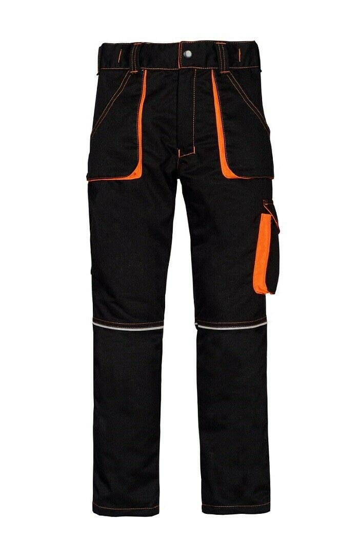 KG Nizo Kinderhose IN SCHWARZ ORANGE Mädchenhose Jungenhose Jungen Gartenhose Freizeithose Kinder Arbeitshose Kinderhose MÄDCHEN Hose Unisex Neon Berufshose Schutzhose Sicherheitshose (146)