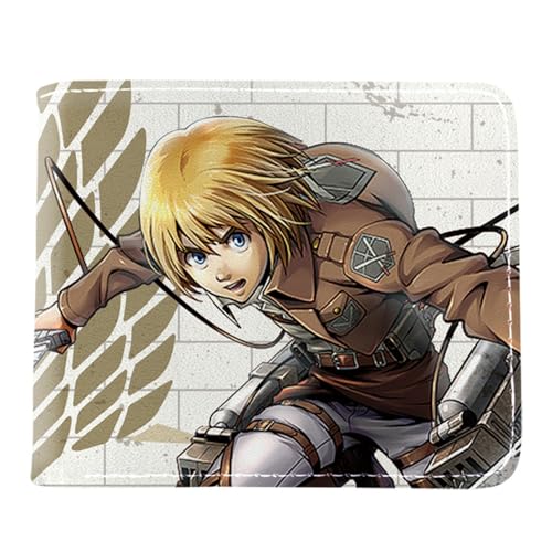 Attack On Ti-tan Geldbeutel Anime Mittelgroß, Cartoon-Münztasche Geldbeutel Klein, PU-Leder Wallet Geldbörsen mit Münzfach, für Anime-Fan-Geschenke Jungen und Mädchen(Color:Multicolor 4)