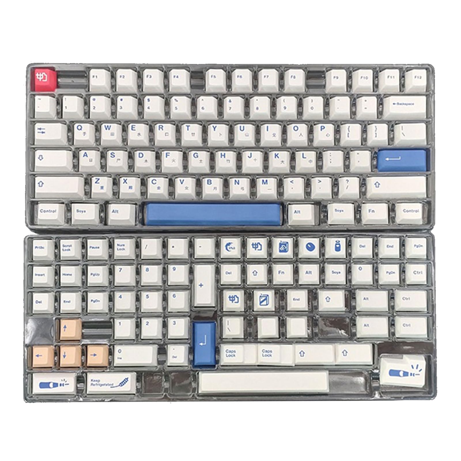 137 Tasten/Set Profil-Milchthema-Tastenkappen für MX Gateron-Schalter, PBT-Farbstoff-Sublimationstastenkappen, PBT-Farbstoff-Sublimationstastenkappen