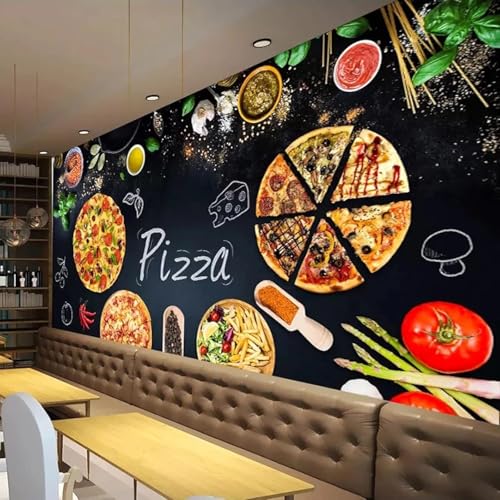 Tapete 3D Wohnzimmer Wandbild Restaurant Pizza Shop Hintergrund Wanddekoration Wandmalerei Wandkunst Aufkleber, 360 cm (B) x 280 cm (H)