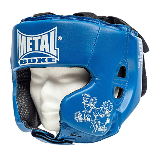 METAL BOXE MB117 Kopfschutz/Helm fürs Boxen/Kampfsport Kinder blau