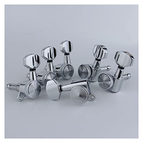 Neue Chrom-Gitarre-Verriegelungs- Tuner E-Gitarren- Maschinenköpfe Tuner- Schloss Silber Gitarre-Tuning- Pegs(mit Verpackung) Stimmwirbel Mechaniken (Color : 6L)