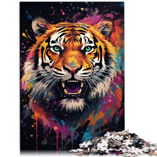 Puzzles zum Ausmalen, Tiger-Puzzle, 1000-teiliges Holzpuzzle, lustige Aktivitäten zu Hause, Geburtstagsgeschenk, Reisegeschenk, 1000 Teile (50 x 75 cm)