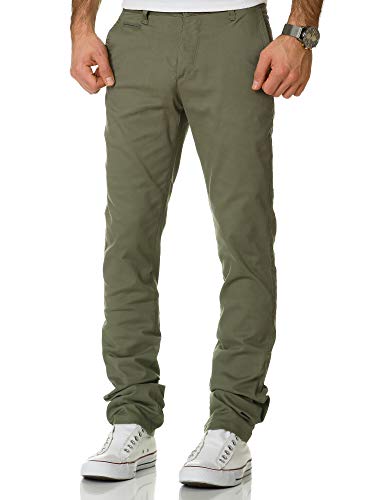 Amaci&Sons Herren Regular Slim Stretch Chino Hose Fit 1-7010 Olive W38/L34