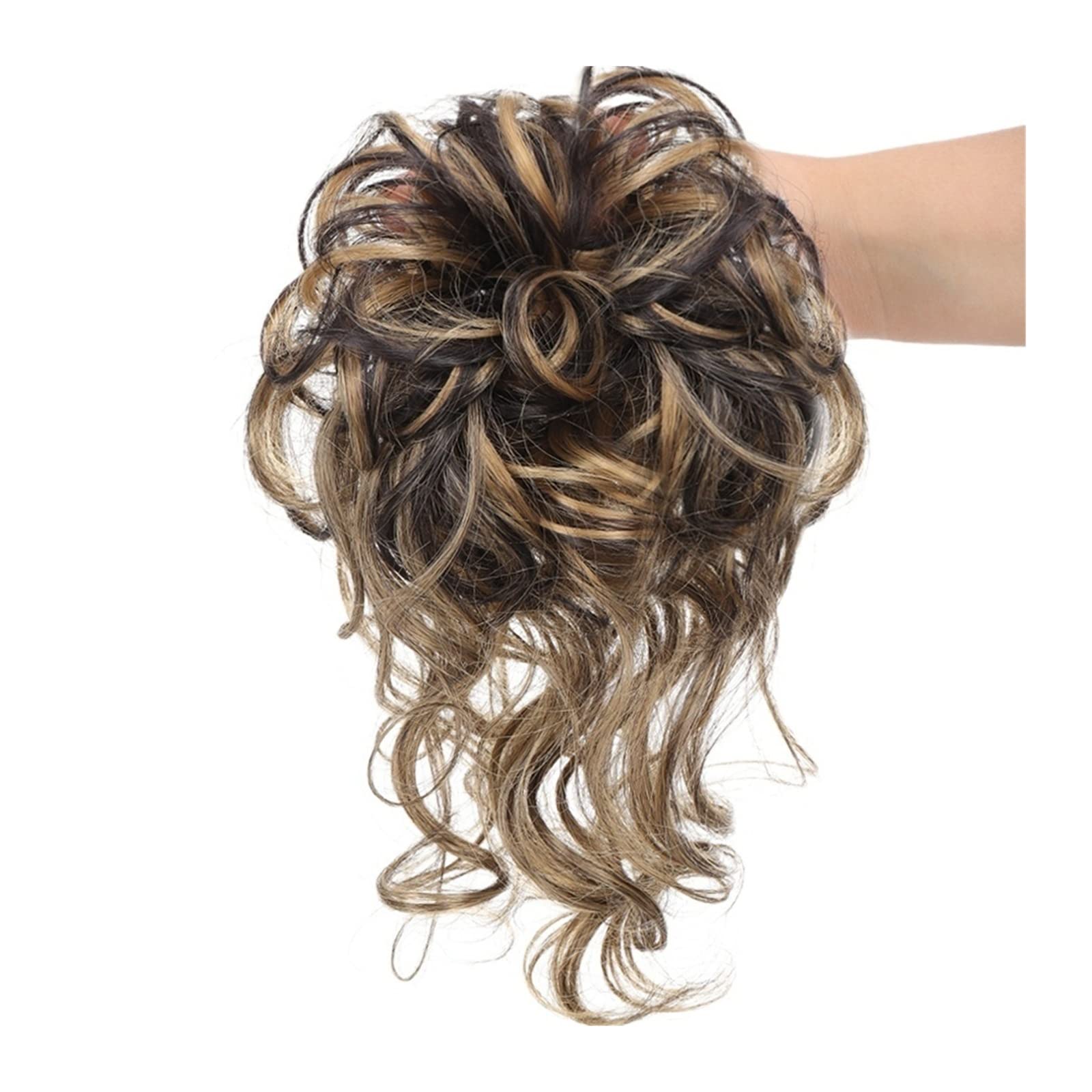 Haarteil Pieces Curly Chignon Donut Scrunchie for Frauen, unordentlicher Dutt, synthetische, zerzauste Hochsteckfrisur, Haarknoten, Verlängerung, elastisches Haarband Haarverlängerung(106)