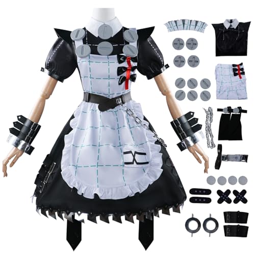 JGZGCG Zenless Zone Zero Corin Cosplay Kostüm mit Perücke Zenless Zone Zero Cosplay Verkleidung Corin Wickes Uniform Maid Dress Halloween Karneval Party Bühnenauftritt Kostüm Erwachsene