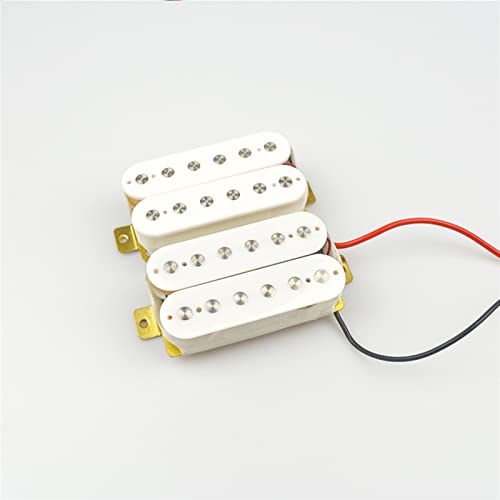 ZENGXUE Gitarren-Pickups Mit 3-Wege-Gitarre-Konverter 500k Potentiometer-Kabel-Kabelbaum Vorgeführter E-Gitarren-Pickup Humbucker Tonabnehmer Set (Color : White)