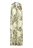 Cartoon Damen Plisseekleid ohne Arm Cream/Green,38