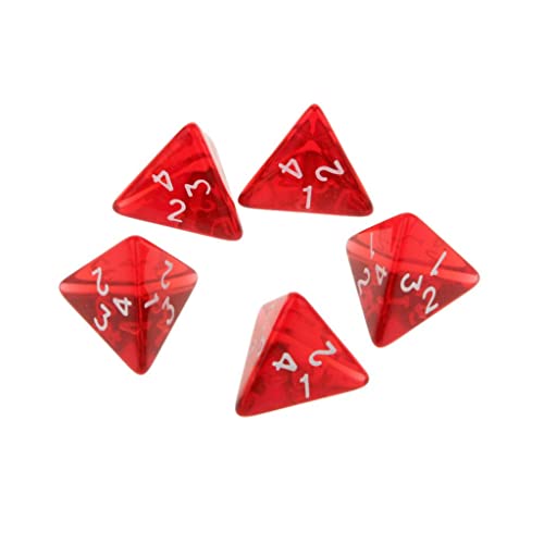 Würfelanzug, Spiele Würfel, Set mit 10 Edelsteinen, doppelseitiges Polyeder, rot, 10 Stück, 1,7 cm