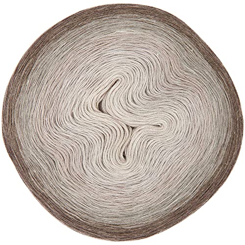 Rico Design Creative Cotton Dégradé Lucky 8 | Farbverlaufsbobbel Baumwollmischgarn | 1 Knäuel = 1 Tuch | 200g 800m (19 natur)