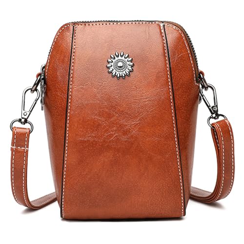 SOUTHJIELING Kleine Handytasche, Vintage, Umhängetasche, einfarbig, weich, modisch, trendig, PU-Tasche, Schultertasche für Damen und Mädchen