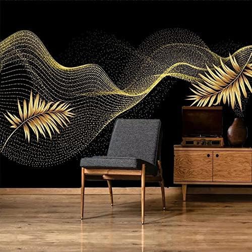 XLMING Kreatives Licht Luxuriöses Blattgold-Muster 3D Tapete Home Dekoration Wohnzimmer Sofa Schlafzimmer Tv Hintergrund Wand-350cm×256cm